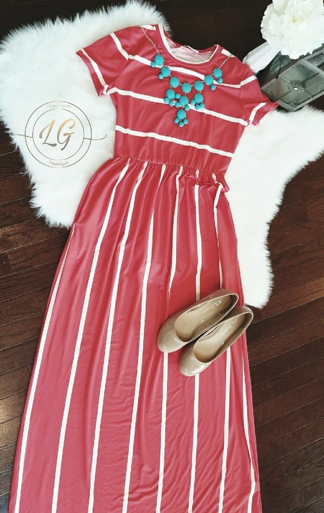 Gorgeous Stripped Maxi in Coral